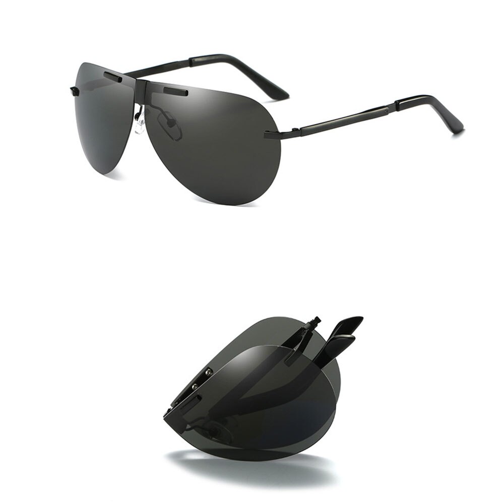 neue Faltbare Polarisierte Sonnenbrille Männer Farbe Film Randlose Brillen Pilot Fahren Brille Klapp Brillen PL1156