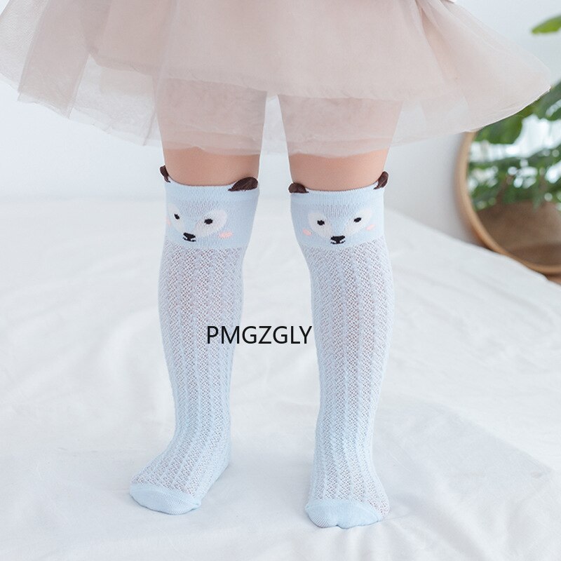 Calcetines de algodón para niños y niñas, medias hasta la rodilla, calentador de piernas, cinta de oso, elásticos, de 0 a 3 años