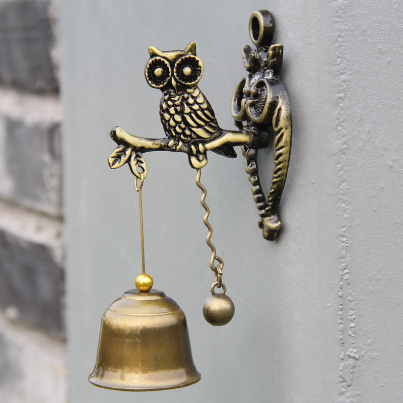Retro nostalgisk stil dyr dørklokker metal jern klokker vindklokker ornamenter hest elefant ugle form