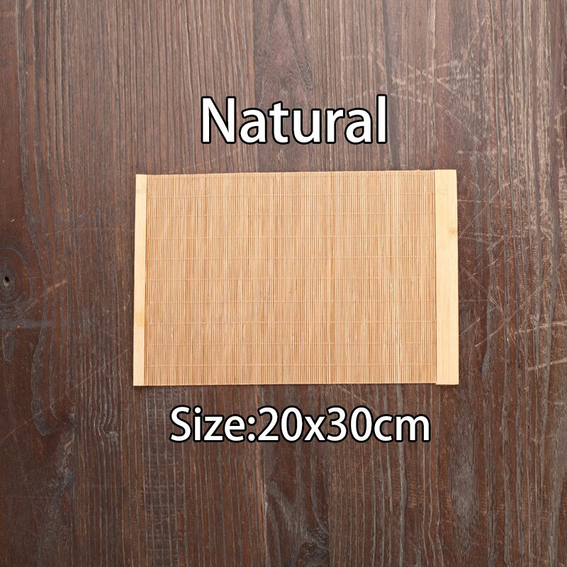 Natural Bamboo Table Mat Tea Dining Insulated Table Runner Japanese Style Natural Woven Placemat Coaster Cup Pad: 01