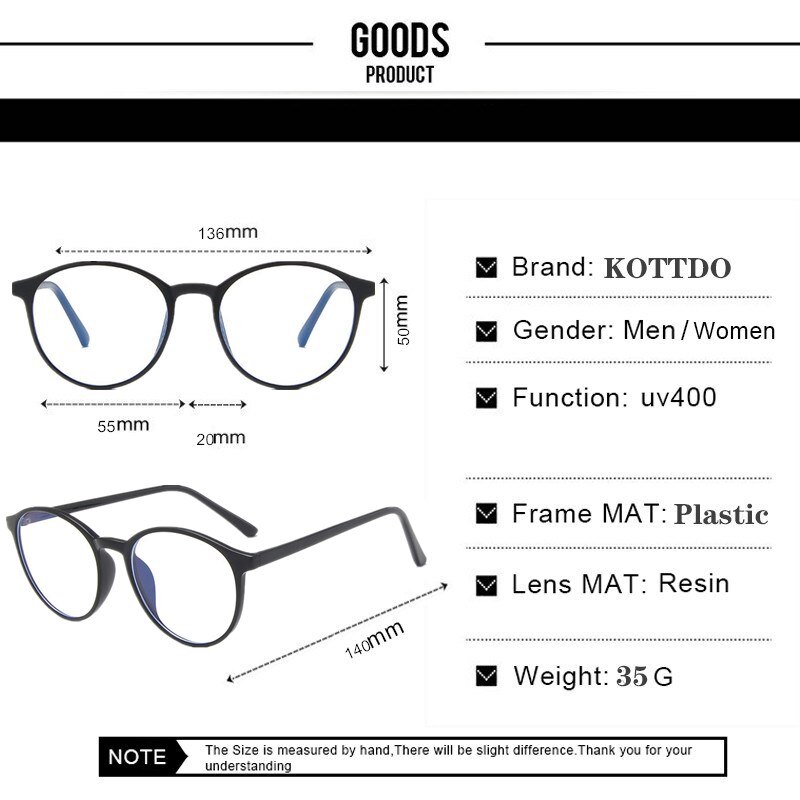 Lunettes rondes en plastique pour femmes, Anti-lumière bleue, pour myopie, Vintage, Tr90, monture optique, pour ordinateur