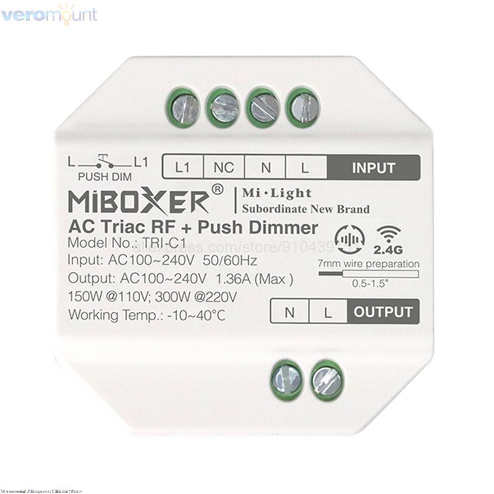 MiBoxer 110V-220V AC Triac RF + drücken-Dimmer RF drahtlose drücken-dimmen/K1 Rotierenden Schalter Tafel Fernbedienung für Einzel Farbe Lichter