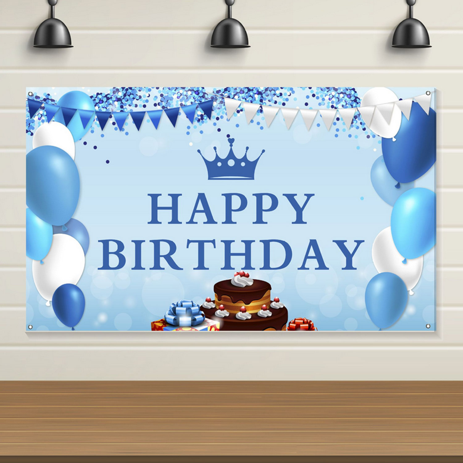 Happy Birthday Backdrop Background Banner Photo Booth Props Party Decorations with 4 Metal Holes for Kids Adults 6x3.6ft