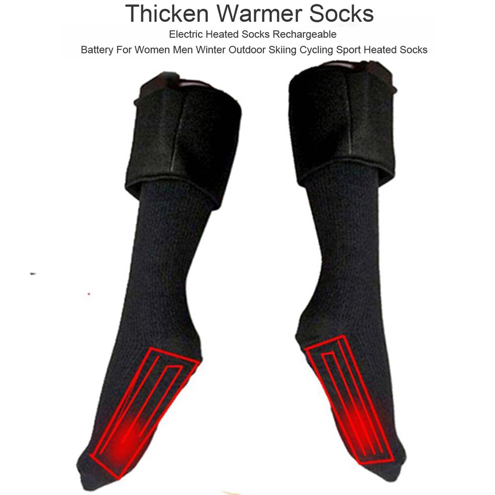 Calcetines gruesos con calefacción eléctrica para hombre y mujer, medias calentadoras con batería recargable, para deportes de ciclismo y esquí al aire libre, Invierno