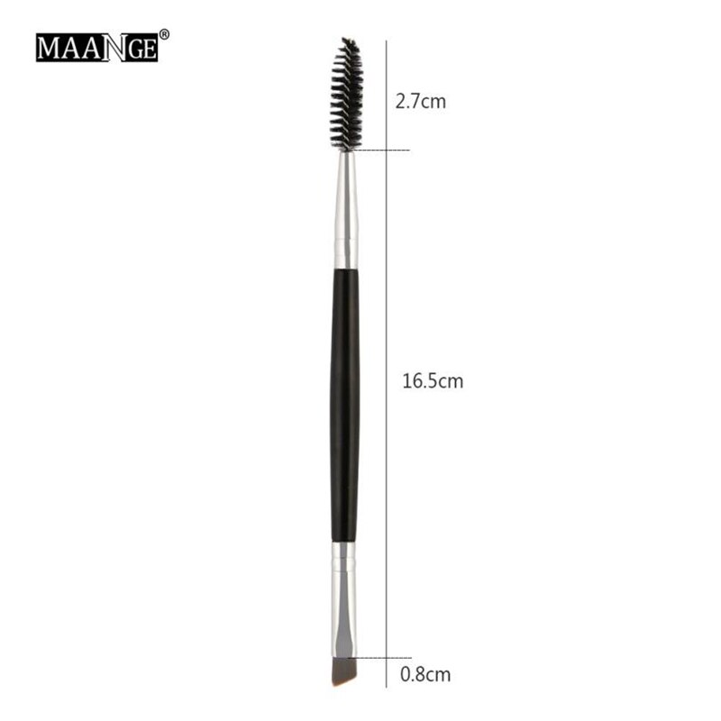 MAANGE 1PC pinceau de maquillage sourcils manche bois Double face sourcil plat angle pinceaux de maquillage brochas para maquillaje maquiagem 43