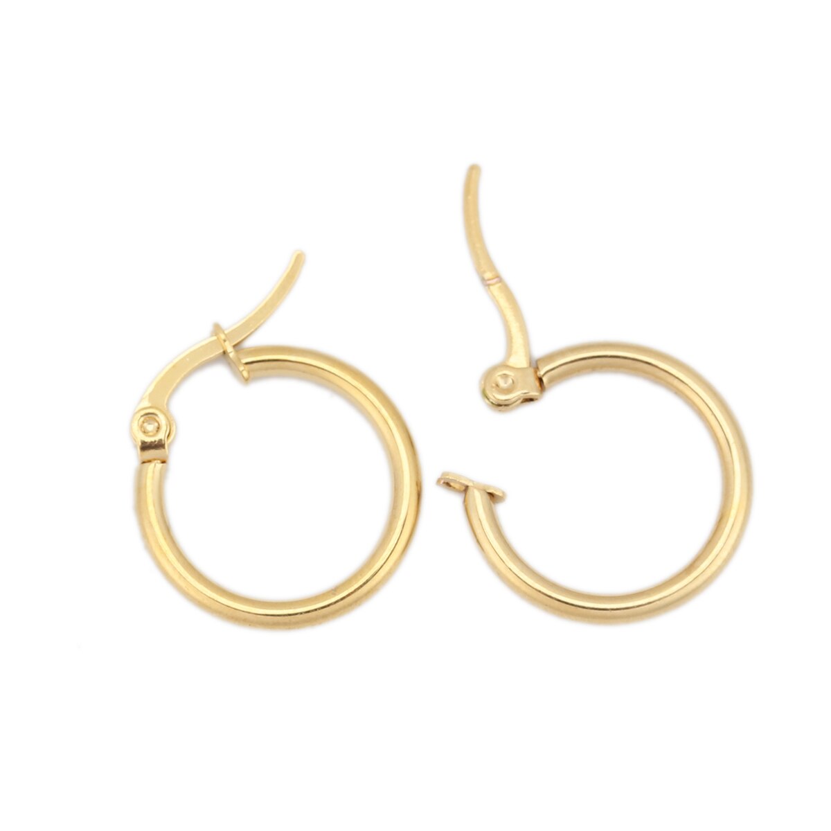 Trend 304 Rvs Oorringen Ronde Goud Kleur Hoops Oorbellen Voor Vrouwen Party Sieraden , 1 Paar