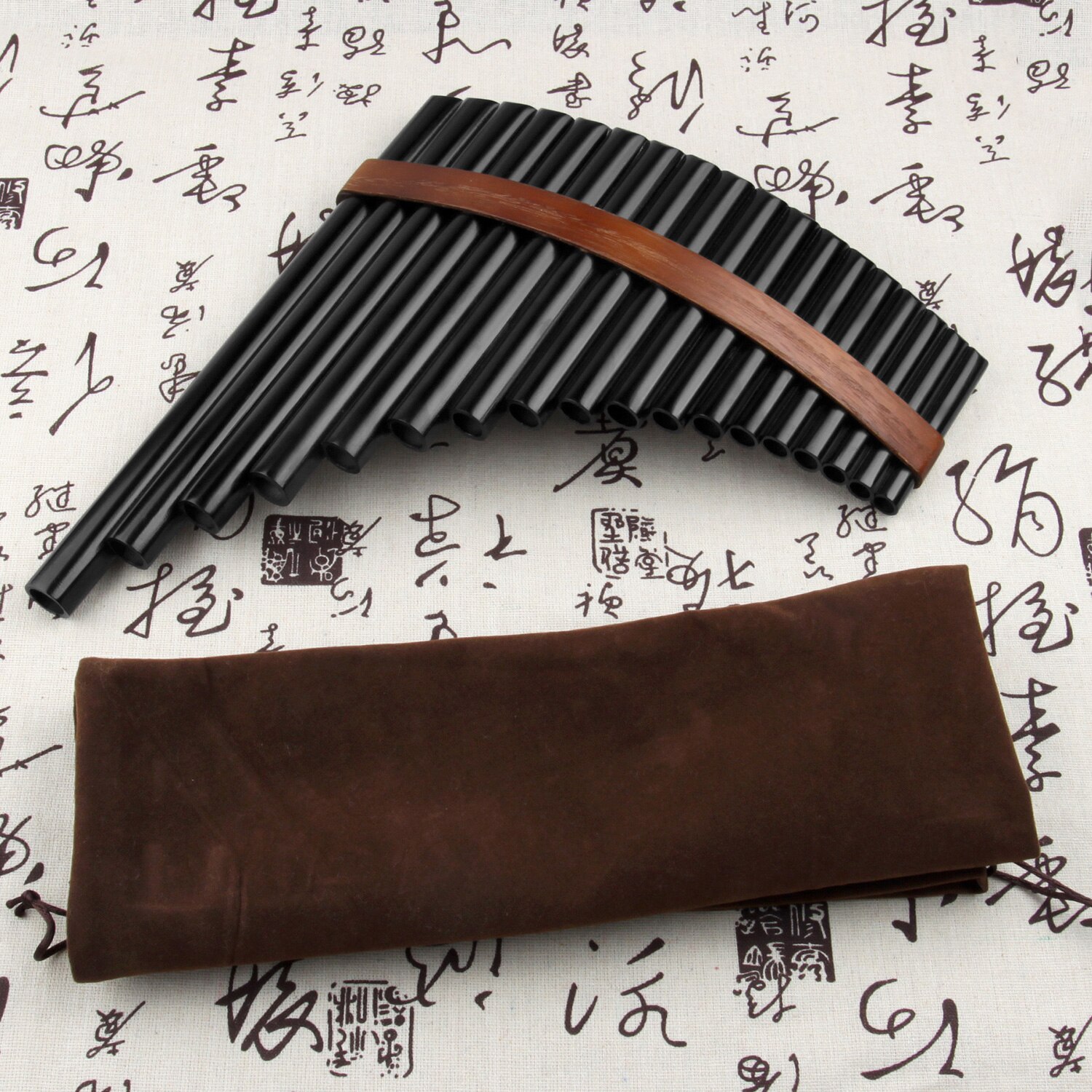 18 Pipes BrownPan Flute F Key Pan Pipes Woodwind Instrument Traditional Musical Instrument Bamboo Pan flute
