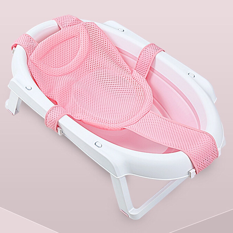 Cuna de bebé ajustable en forma de cruz para baño antideslizante, cuna de ducha para niños, cama, malla para asiento, asiento de Casa de algodón y PP