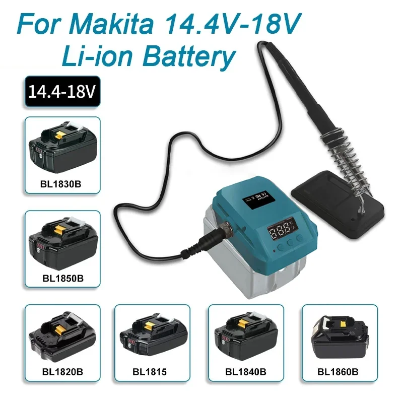 60w draadloze elektrische soldeerstations voor makita, inclusief 18v li-ion accu's, een soldeerbout met digitaal display en 936 soldeerpunten.