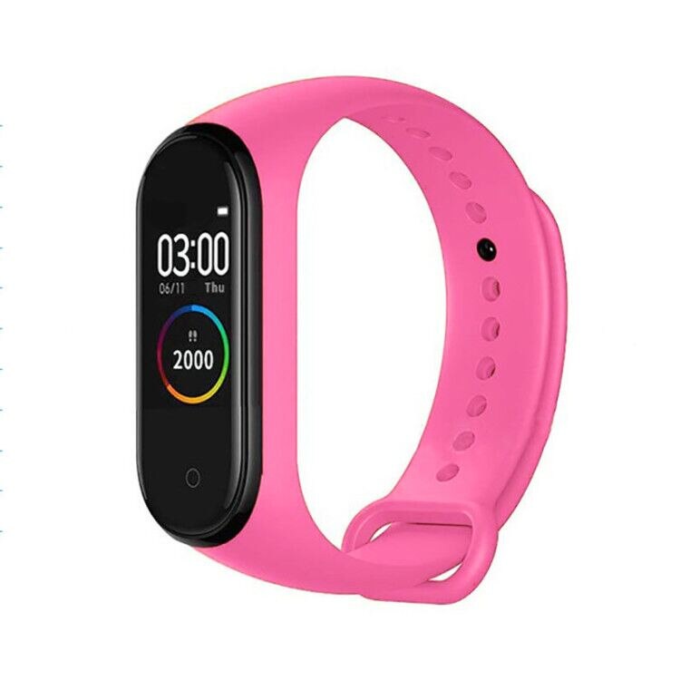 M4 Smart Bracelet Waterproof Men Sport Watch Band 4 Heart Rate Pedometer Monitor Blood Pressure Smart Wristband For XiaoMi IOS: Pink