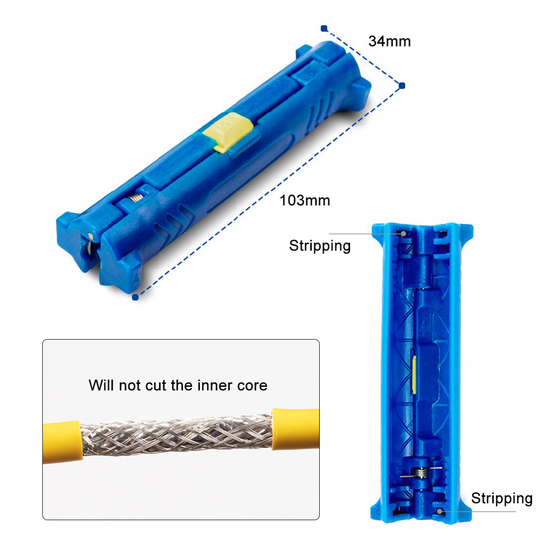 Multi-function Electric Wire Stripper Pen Rotary Coaxial Wire Cord Cutter Pen Stripping Machine Pliers Tool for Cable Puller