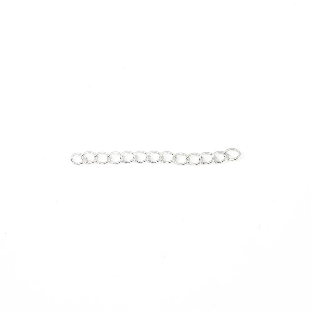 50 stk/parti 5cm 7cm kjedeforlenger armbånd forlenger forlengelse haler koblinger for smykker å gjøre selv-funn: Sølv / 4 x 50mm