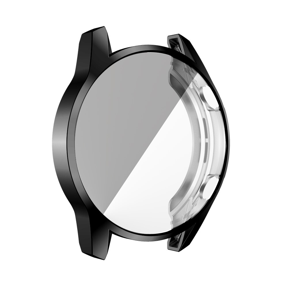 Funda galvanizada de TPU para reloj Huawei Watch GT 2 de 46mm y 42mm, repuesto de funda protectora de pantalla completa, accesorios para reloj inteligente: black / 42mm