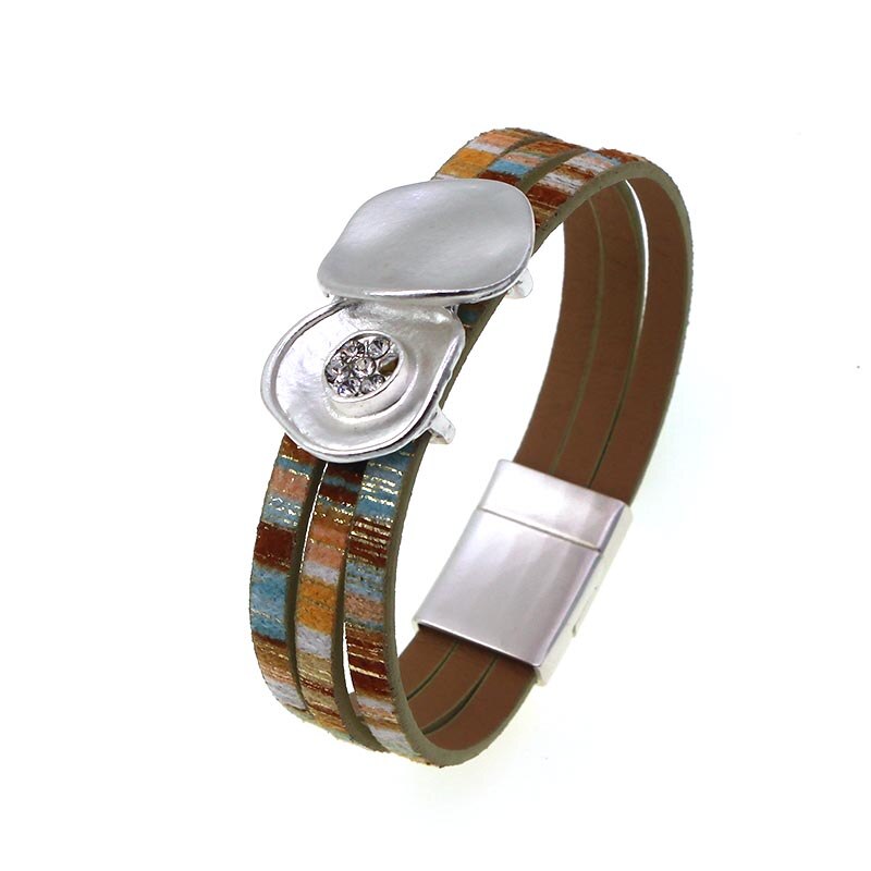 Pulseiras de couro de leopardo para mulher 2020 moda pulseiras & bangles elegante multicamadas ampla wrap pulseira jóias