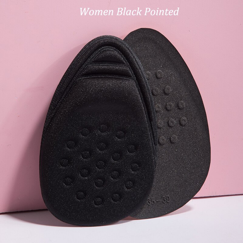 1 paar Einlegesohlen für Schuhe Einsätze Vorfuß Einsatz Sohle Kissen Reduzieren Schuh Größe Füllstoff Frau High Heels Schmerzen Relief Schuh pads: Women Black Pointed