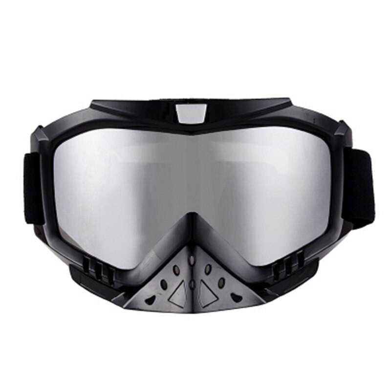 Mtb atv motorbril winddicht beschermend masker buitensportbrillen motorcrossbrillen ski snowboard motorbrillen: Zilver