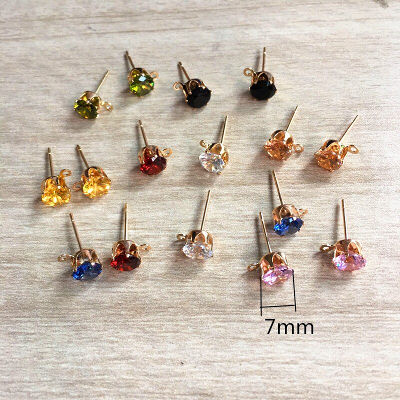 choose color) 200pcs copper with glass rhinest Stud earring/earrings accessories/Earring parts for jewelry making