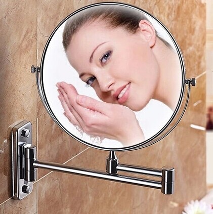 Morden badkamer spiegel make up vouwen badkamerspiegel wandmontage spiegel vouwen cosmetische spiegel dubbelzijdige 3x