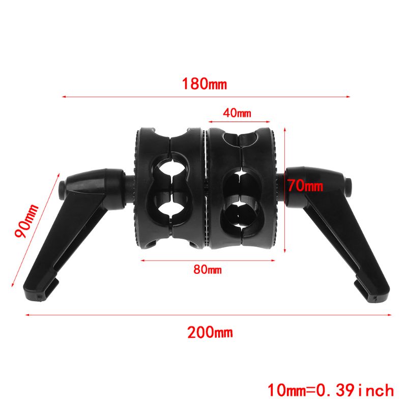 Dual Swivelling Grip Head Double Angle Tilt Mount Wheel Clamp Connector Bracket Reflector Boom Arm Support Light Stand Jan-12