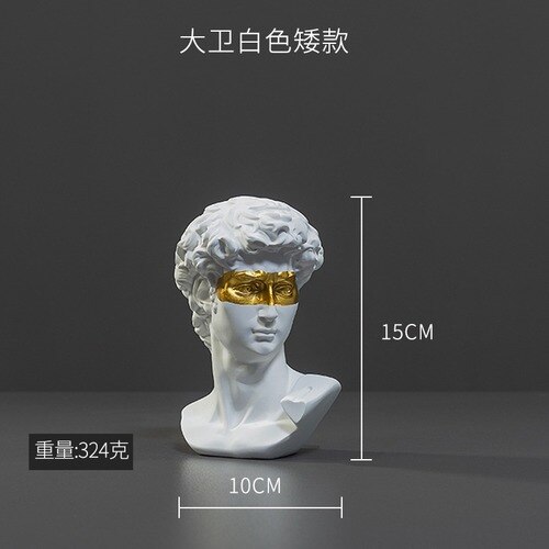 Nowoczesna imitacja gipsu żywica Dawid sztuka rzeźbiarska biust portret wenus statua figurki urządzanie salonu dekoracja wnętrz: A
