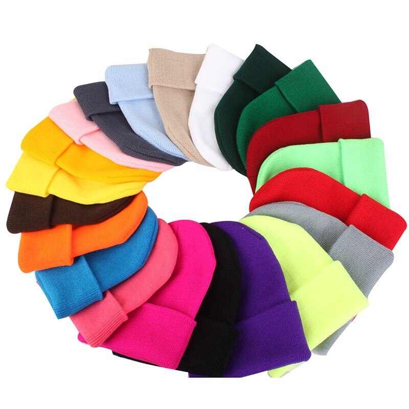 Mütze Deckel Gestrickte Hüte unisex Solide Hüfte-hüpfen Skullies 22 Farben draussen lässig Sport frauen Hütte Fan