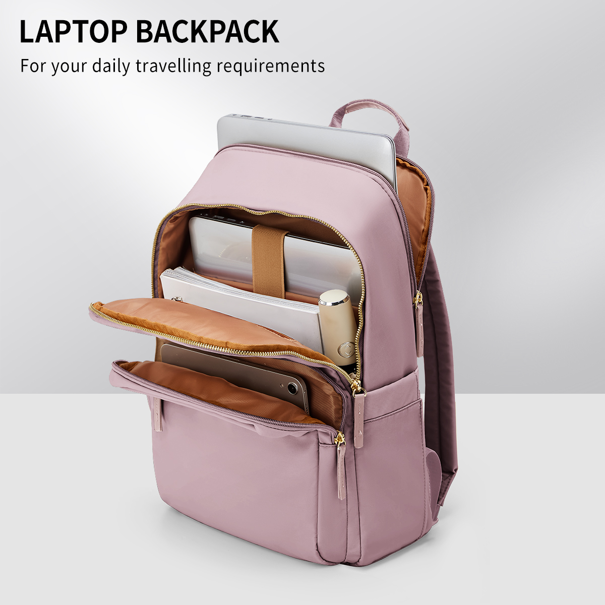 Mochila para ordenador portátil para mujer, se adapta a ordenador portátil de 14/15 pulgadas, mochila ligera impermeable a la para mochila de enfermera y profesora, mochila escolar para niña: Rosa