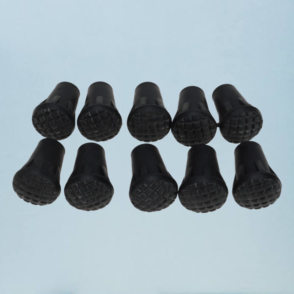 24pcs Outdoor Trekking Pole Accessories Foot Cover Pole Tip Protectors Hiking Stuff Absorbing Adds Grip Traction Stability (Blac: Black