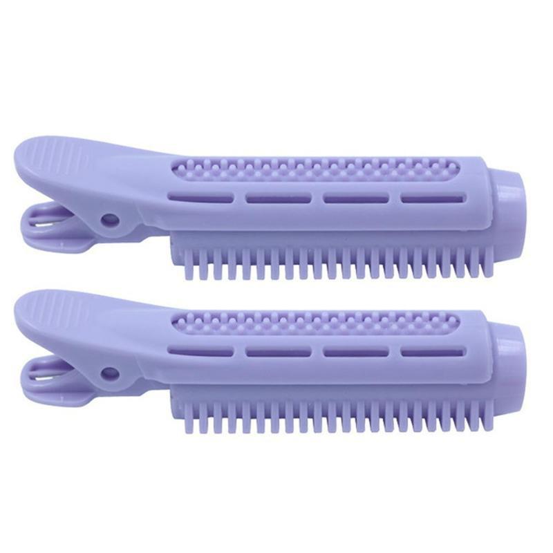 2 uds. De rizador de pelo de plástico, rodillos de cuidado del cabello, raíces naturales mullidas, pinza para el pelo, giro para dormir, Herramienta de Peinado DIY: Púrpura