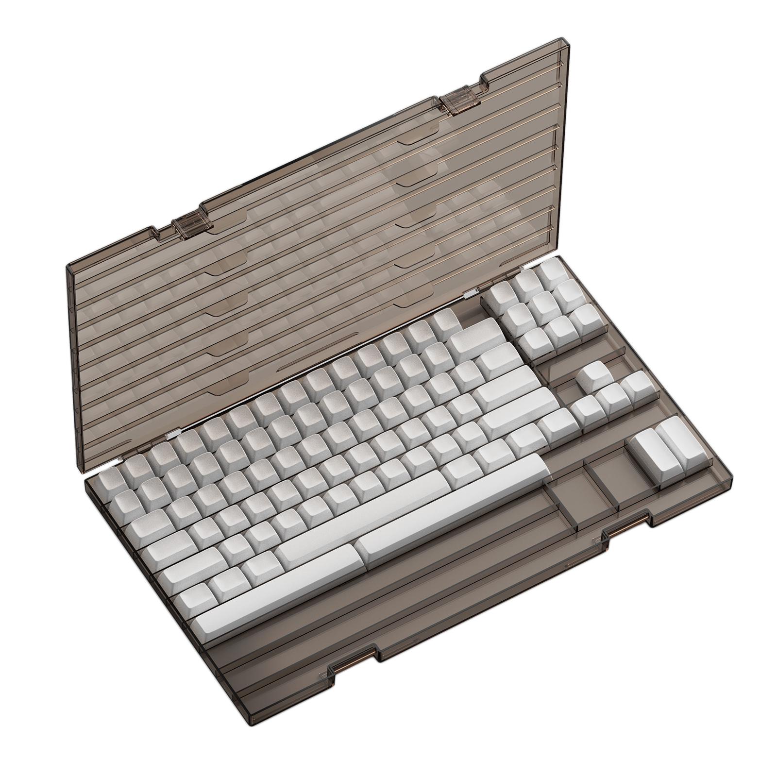 Transparent Keycap Storage Box With Cover DIY Keycaps Set Display Organizing Lids Bins Sheet Keyboard Profile Collection Case: Brown for SA