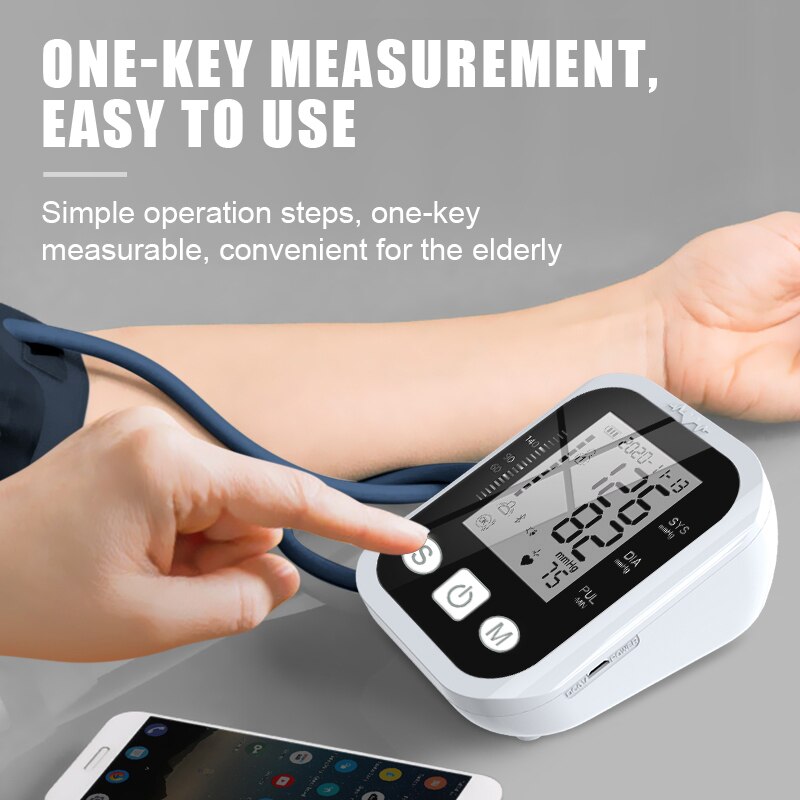Digital BP Monitor Upper Arm Blood Pressure Monitor Automatic Sphygmomanometers Heart Rate Tester Hypertension Health Monitoring