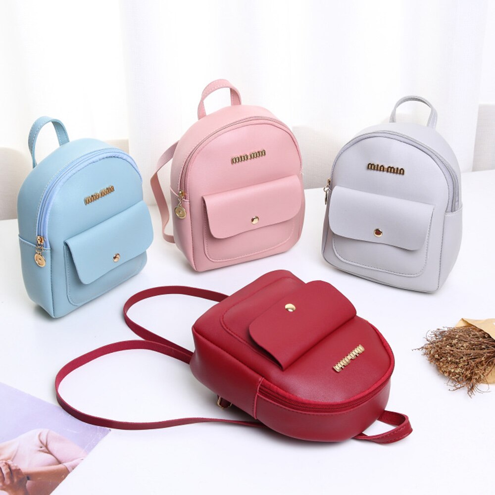 Women Shoulders Small Backpack Letter Purse Mobile Phone Simple Ladies Travel Bag Student School Backpacks