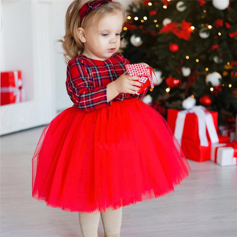 Family Matching Mother Daughter Dresses Christmas Mommy and Me Clothes Plaid Princess tutu Baby Girl Dress Long Sleeve Vestidos