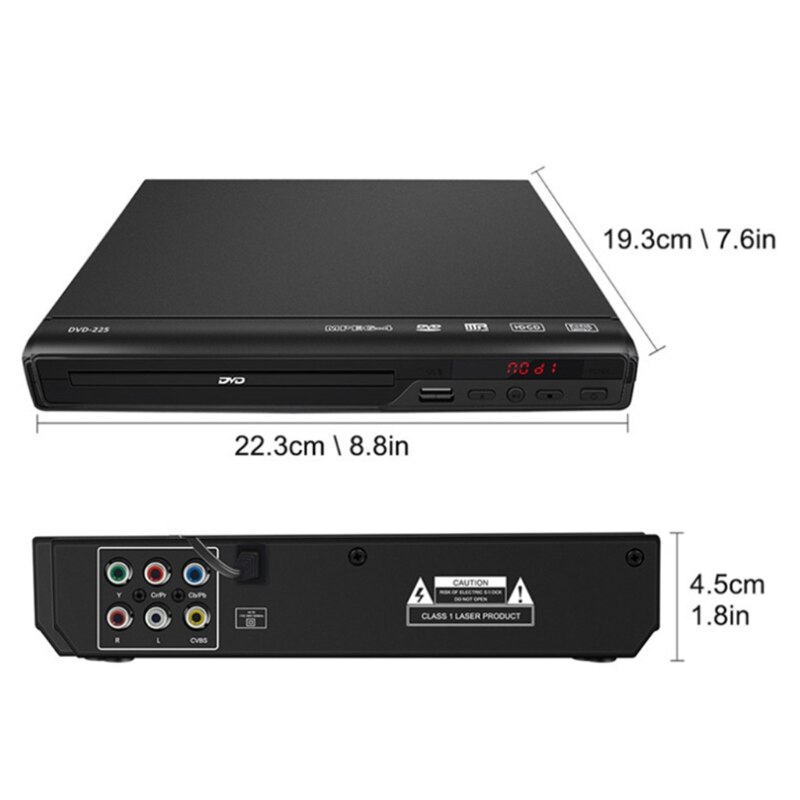 DVD Player Upscaling 1080P All Region DVD Players for Home with H DMI / AV Output USB Multimedia Player Function High Speed HDMI