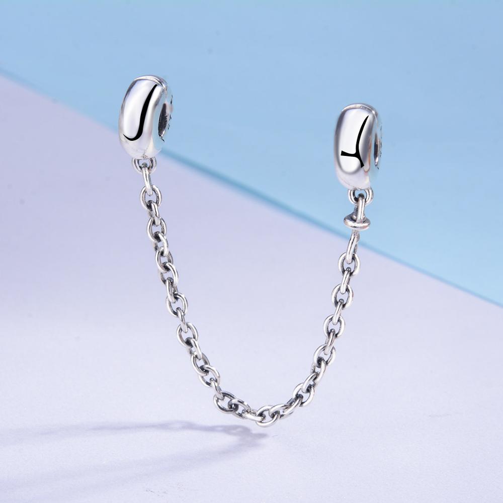 Eudora Fit Original Bracelet à breloques 925 en argent Sterling Simple chaîne de sécurité coeur breloque perle bijoux à bricoler soi-même faisant pour les femmes CYZ111