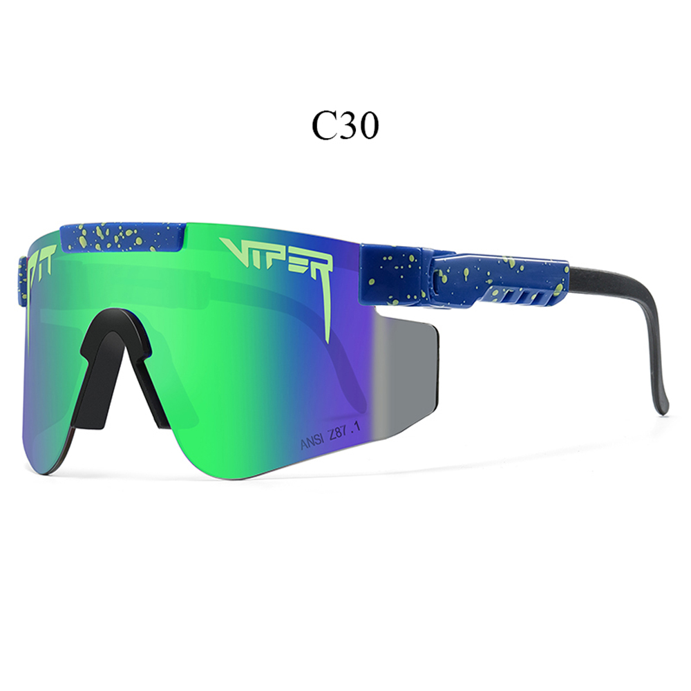 Voksne  uv400 solbriller pit viper solbriller mænd kvinder voksne udendørs briller sportsbriller mtb solbriller: Lysegrøn
