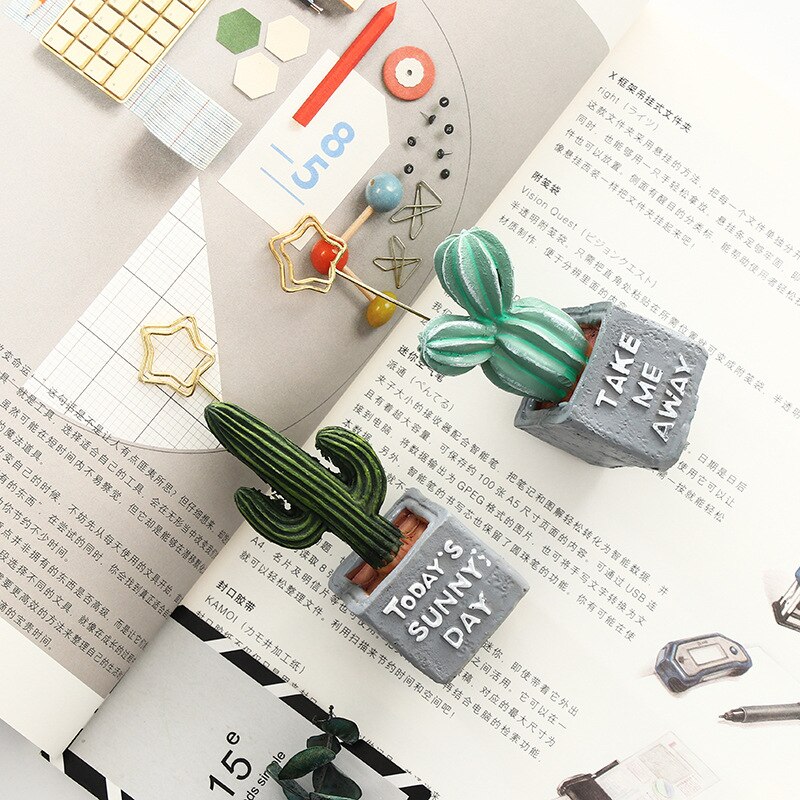 Mini Mesa de plantas con cactus, soporte de clip para notas fotográficas, organizador de resina, papelería, decoración de oficina, suministros escolares, F972