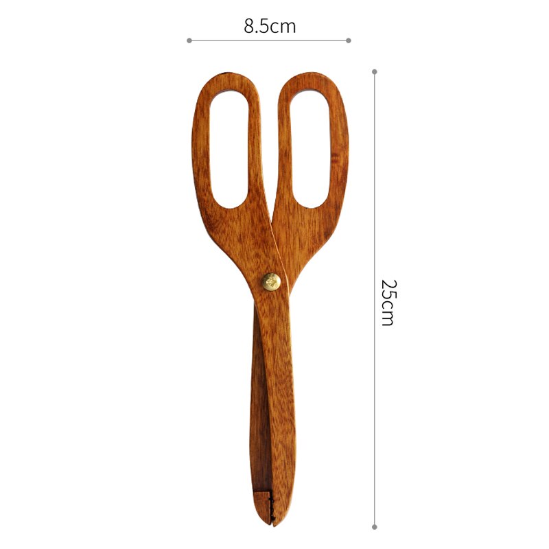 Pinças de comida cozinha de madeira pinças criativo scissor forma bolo sobremesa salada servindo pinças clipe utensílios de cozinha de madeira acessórios