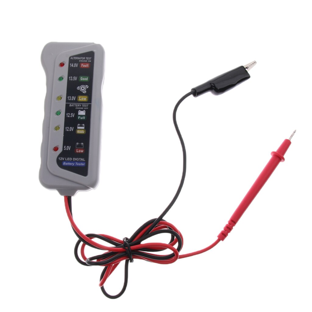Bil lastbil 12v 6- led digital batteri tester voltmeter generator analysator