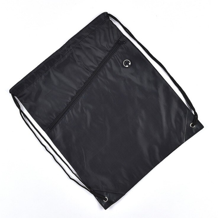 Mini Waterproof Nylon Shoe Bags Storage Gym Bags Drawstring Dust Backpacks Storage Pouch Outdoor Travel Duffle Sports Bags 30: Black