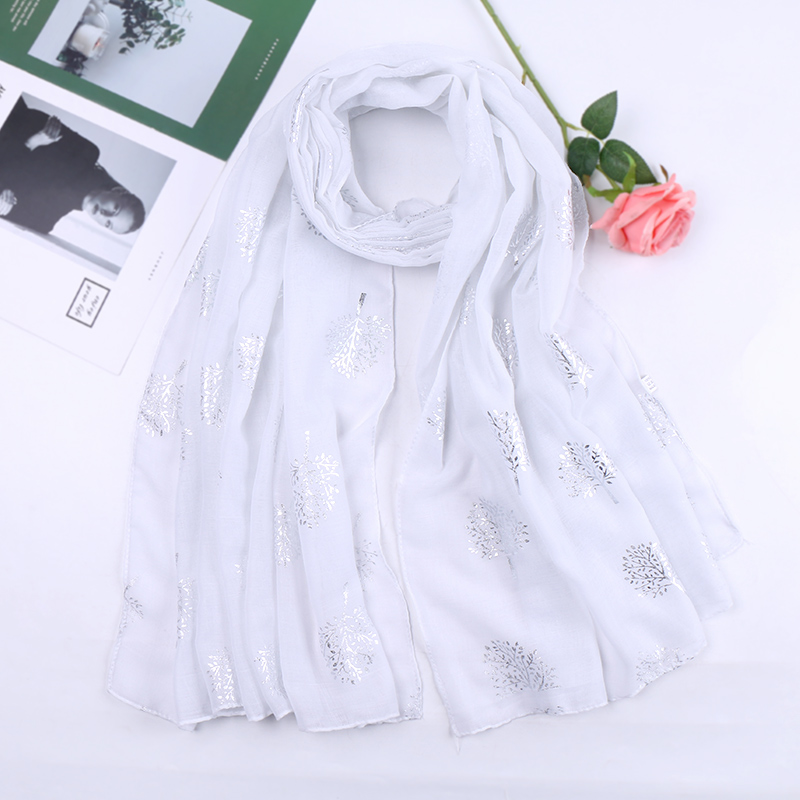 Vrouw Moslim Katoen Hijab Glitter Sjaal Zilver Boom Tulbanden Voor Vrouwen Shimmer Shawl Wrap Plain Hoofd Wraps Islamitische Sjaals Stola: Red brown