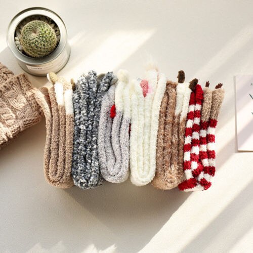 Calcetines de Navidad para bebés y niñas de 1-5y con dibujos de ciervos, unicornios infantiles hasta la rodilla, lazos, calcetines de princesa, bonitos calcetines de tubo largos para bebés