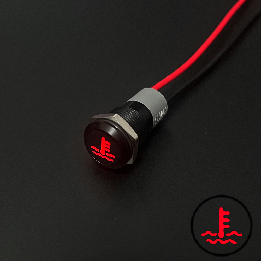 8/12/14MM Black Housing Metal Indicator Light Waterproof Car LED Pilot Signal Lamp Panel Dashboard Warning 12V 24V Customization