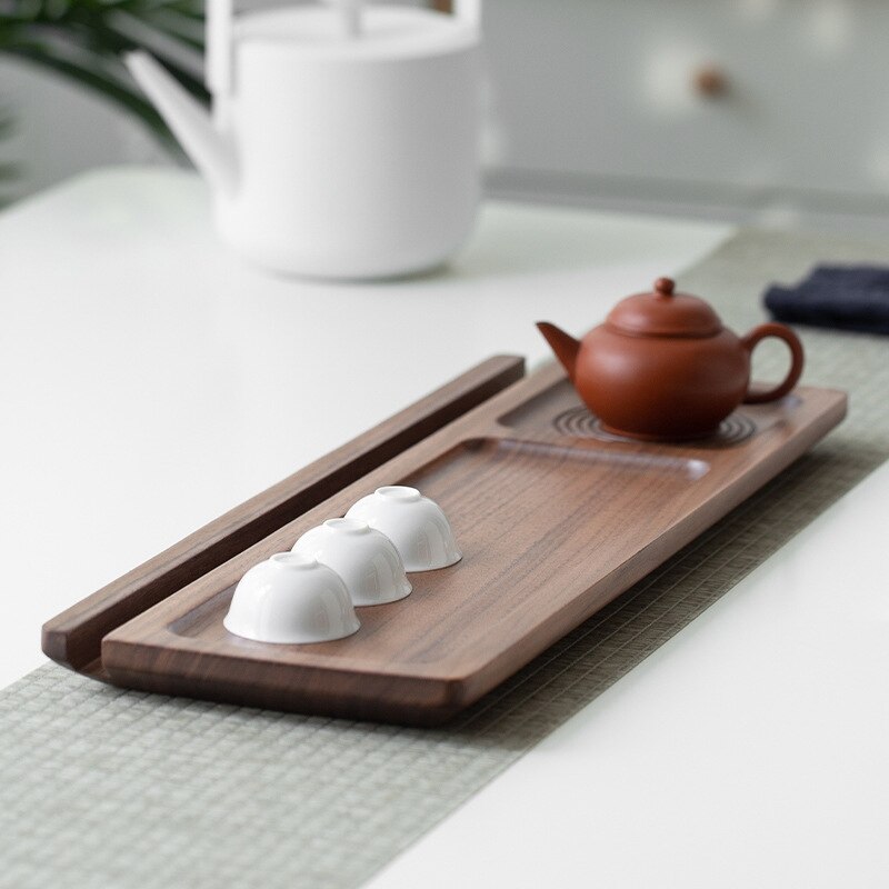 Japanese Style Simple Dry Brewing Tray Tea Set Tray Wooden Black Walnut Tray Tea Tray Household Small Tea Table