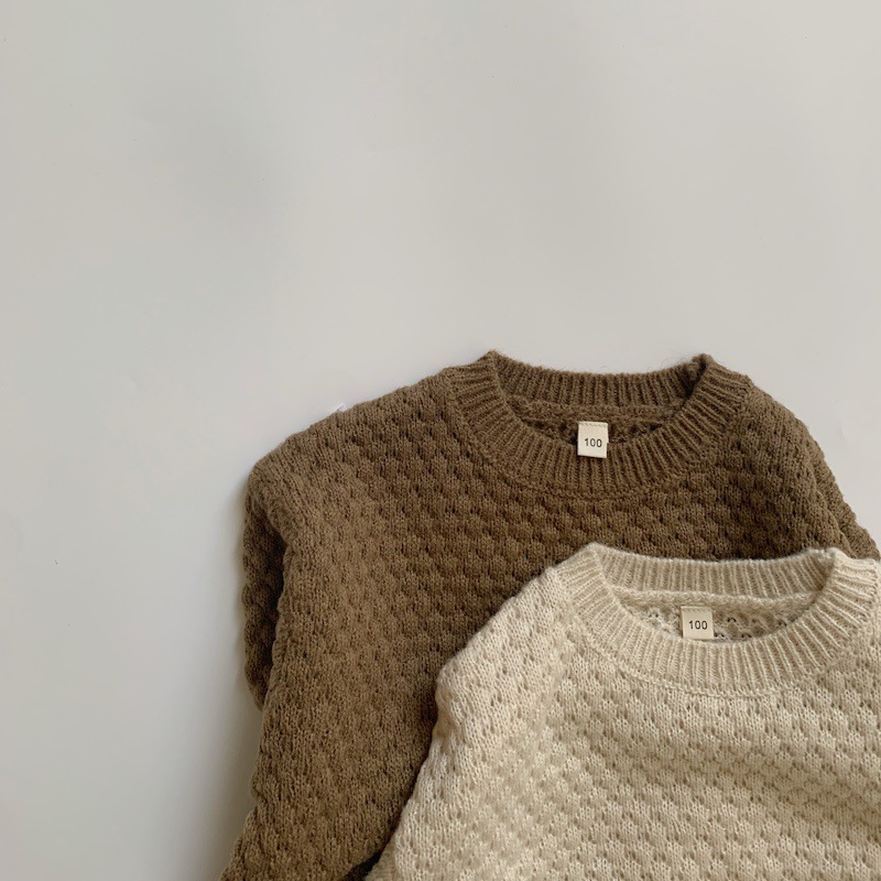 2022 Lente Kinderen Lange Mouw Trui Jongens Meisjes O-hals Gebreide Trui Tops Solid Trui Voor Kinderen Knit Kleding