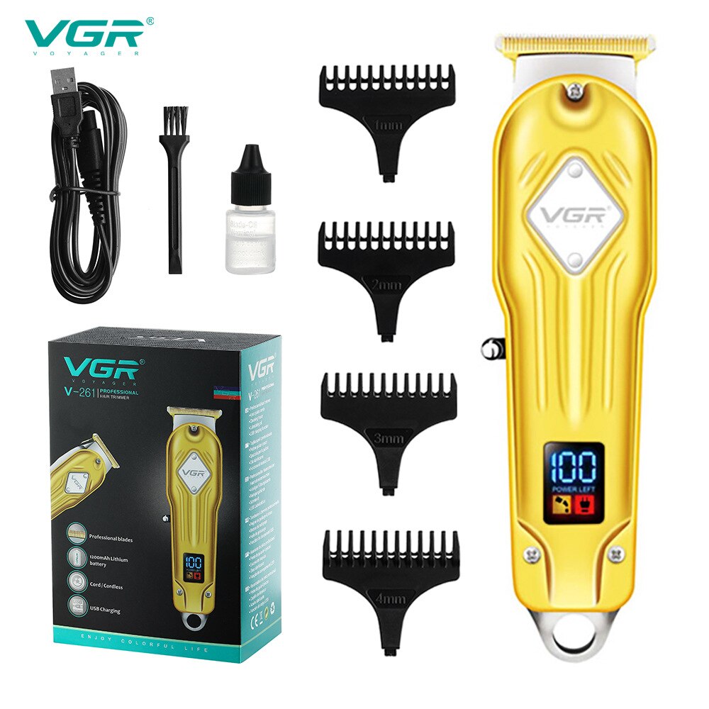 hair clipper hair Trimmer in Hair clippers for men electric trimmers LCD Display machine barber Hair cutter gold: V-261-gold