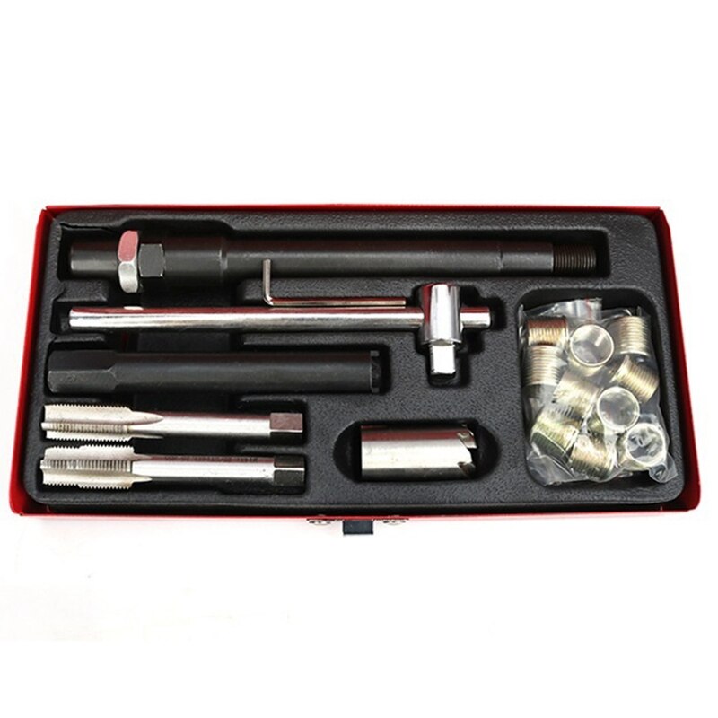 Spark Plug Thread Repair Rethreading Set 14mm Metric - Rethreading Tool Kit - Comprehensive Taps Inserts