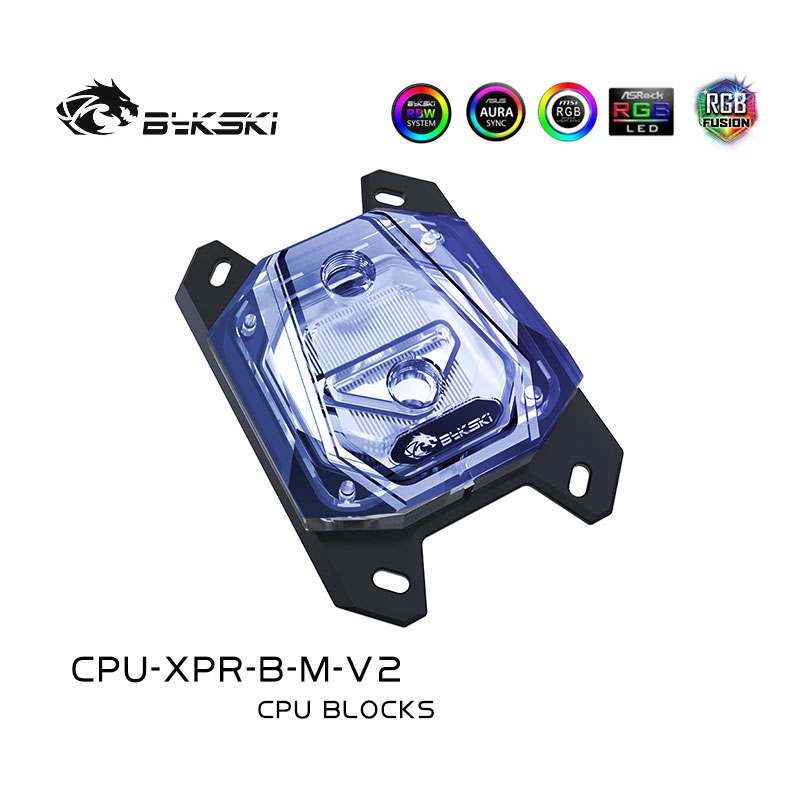 Bykski-bloque de agua para CPU, sistema de refrigeración líquida, Enfriador de CPU, 5V, CPU-XPR-B-I-V2, para INTEL LGA1150 1151 X99 /AMD RYZEN AM4 AM3