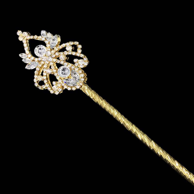 Bling krystal scepter tryllestav guld / sølv farve tiaras og kroner scepter konge dronning bryllupsfest fest kostumer håndholdte rekvisitter: Stil 8