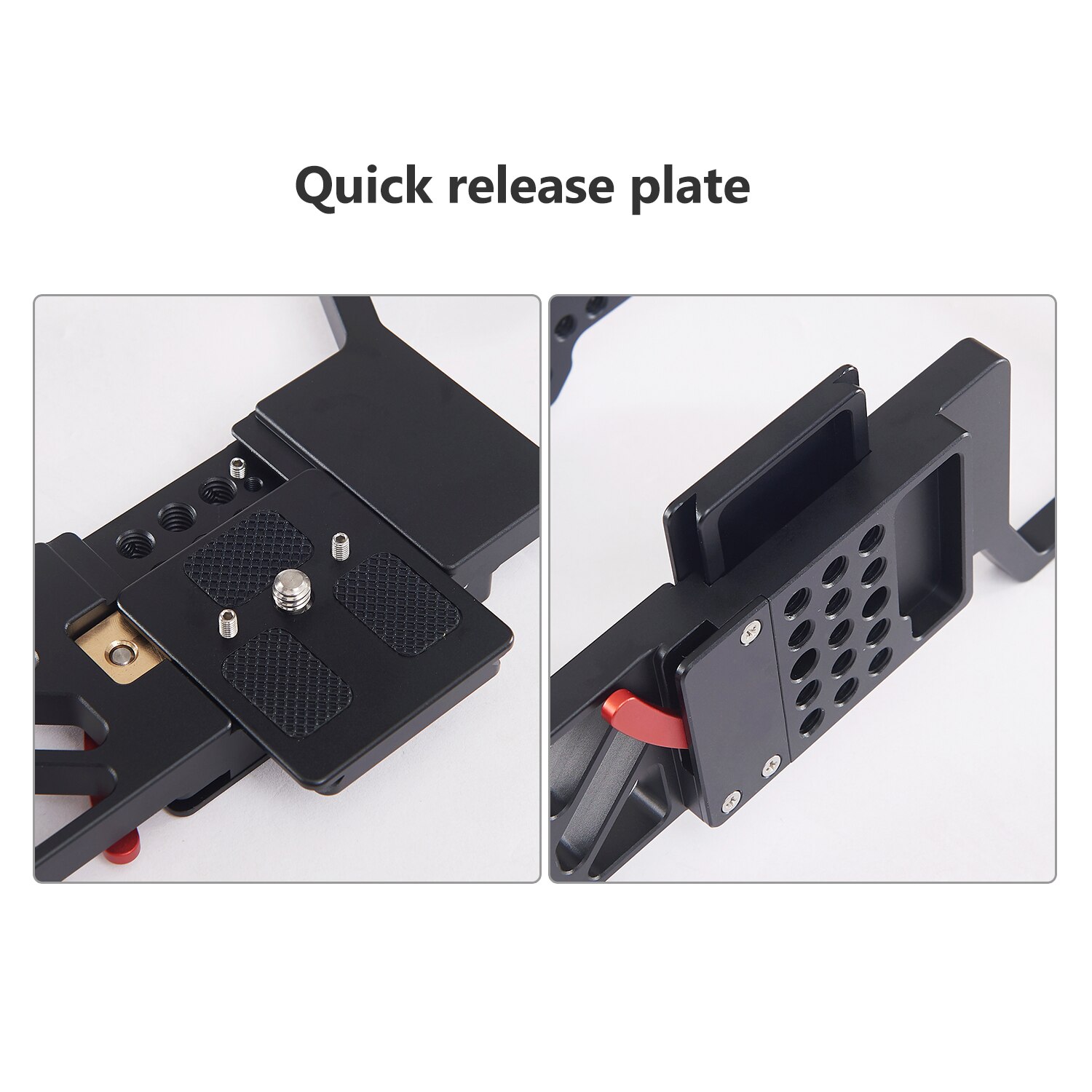 Andoer Camera Kooi Video Film Movie Maken Kooi Met Quick Release Plaat 1/4 Inch 3/8 Inch Schroefdraad Gaten Koud Schoen mount