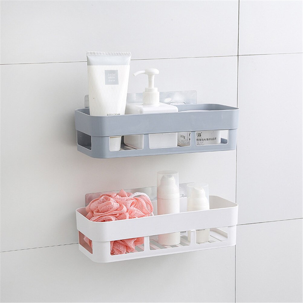 Strong Suction Cup Wall Mounted Holder Wall Rack Shower Lotion Organizer Kitchen Bathroom Shelf Adhesive Badkamer Storage Rack